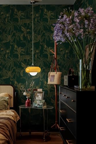 Heroad Dark Green Peel and Stick Wallpaper Boho Contact Paper 17.3"x196" Jungle - Image 6
