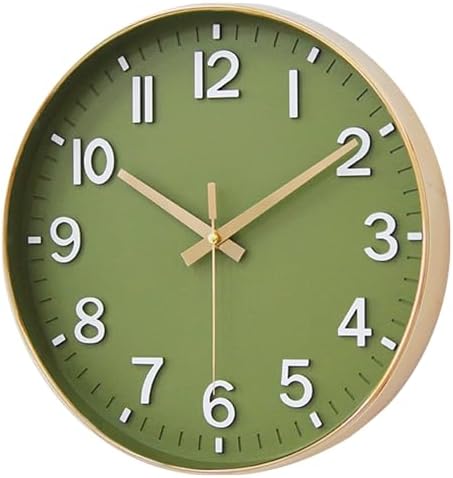 HZDHCLH 12 Inch Wall Clock Battery Operated Silent Non Ticking Green Modern - Image 3