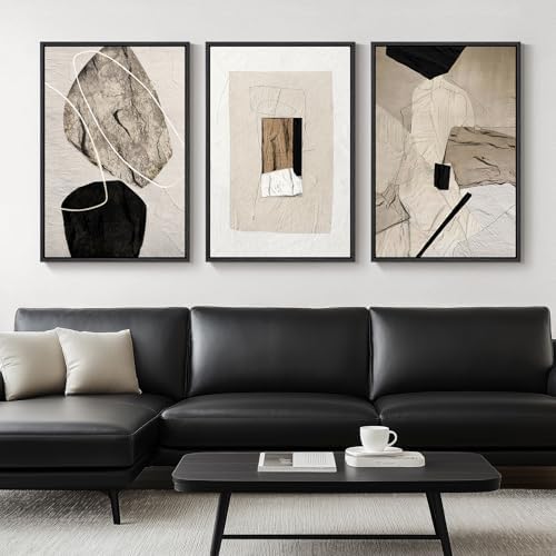 Large Framed Neutral Abstract Wall Art - Image 4