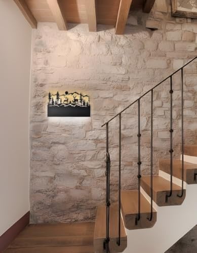LED Wall Sconce Indoor, Deer Black Rustic Plug in Wall Sconces Farmhouse - Image 2
