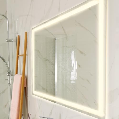 JONATHAN Y Pax LED Bathroom Vanity Mirror 24" x 32" Front Backlit by JONATHANY