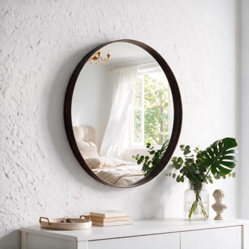 DUMOS Round Wall Mirror 20 Inch, Bathroom Wall Circle Mirror by DumosLifestyle