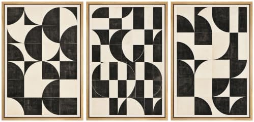 MUDECOR Framed Canvas Print Wall Art Set Geometric Blocks by MUDECOR