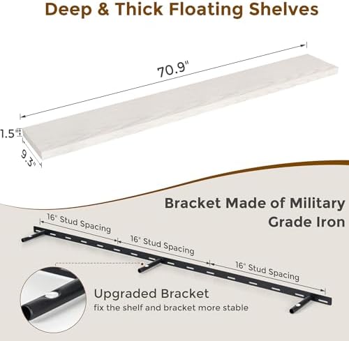 Fun Memories 72 Inch Long Floating Shelves - Image 3