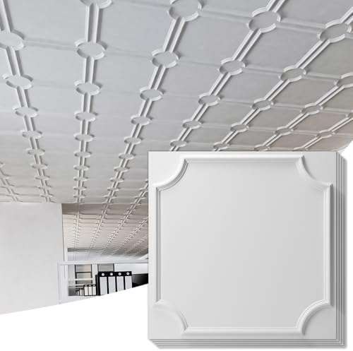 Art3d 3D Textured PVC Drop Ceiling Tiles, 2 x 2 ft by Art3d