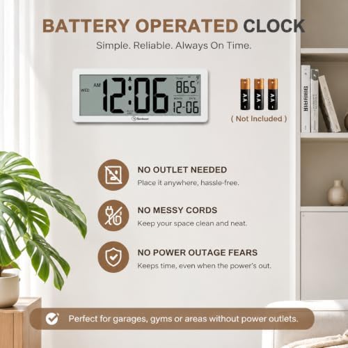 Soobest 8.5" Small Atomic Clock, Self-Setting Time & Date Battery Operated - Image 5