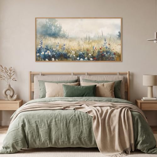 Celestdeco Nature Wildflower Framed Canvas Wall Art Set, Pastoral Landscape - Image 5