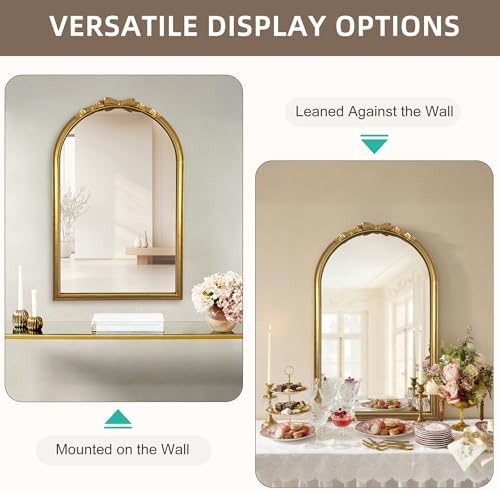 Gold Arched Wall Mirror French Decorative Mirror - Image 4
