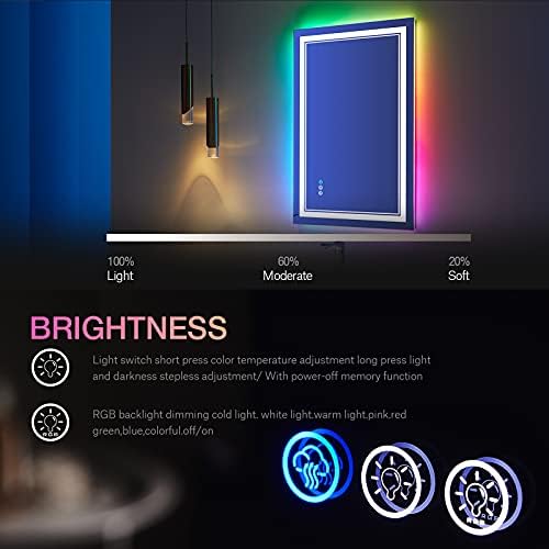 30x36 Inch RGB LED Bathroom Mirror - Image 6
