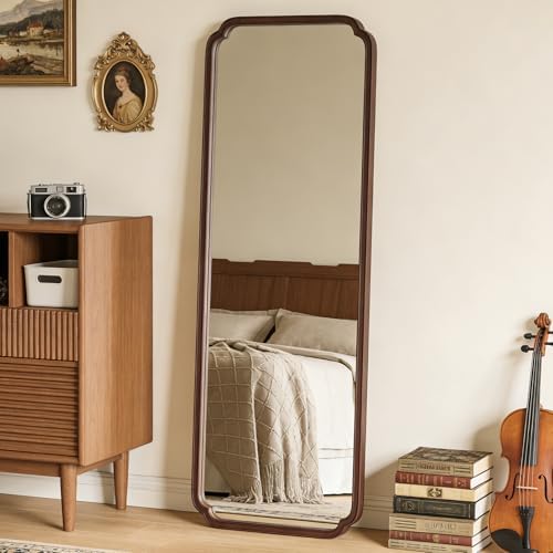 HOMECOOKIN Full Length Mirror Wall Mounted, Rustic Wooden Frame Floor Mirror - Image 6