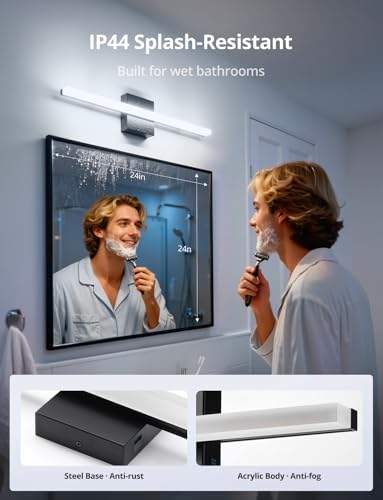 Combuh Vanity Light for Bathroom Over Mirror, Modern Bath Wall Lights Black - Image 5