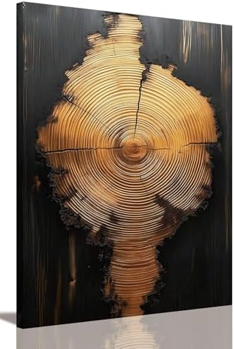 Tree Ring Wall Art Framed, Modern Nature Decor by IBHJSARTWallArt