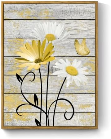 HVEST Yellow Floral Framed Wall Art by HVEST