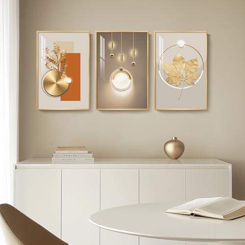 Framed Modern Luxury Gold Large Wall Art - Image 4