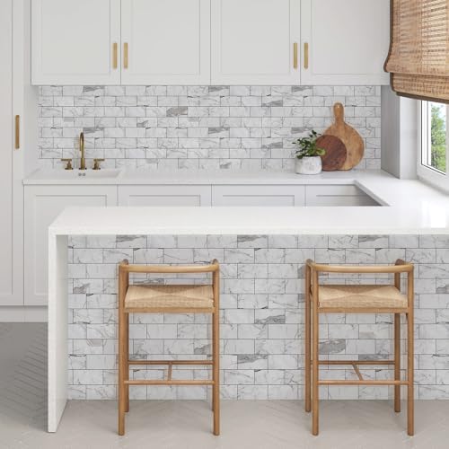 Vamos Tile 4-Piece Glossy Statury White Peel and Stick Backsplash Tile - Image 3