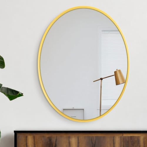 Delma 28x22 Gold Oval Bathroom Mirror - Image 6