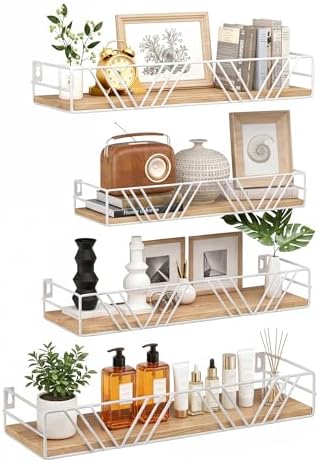 Floating Shelves for Wall, 4 Sets Rustic Shelf by Unknown