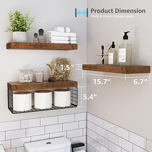 QEEIG Bathroom Shelves Over Toilet Wall Mounted - Image 3