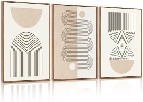 CHDITB Boho Framed Canvas Wall Art Set, Mid-Century Modern Wall Painting by CHDITB