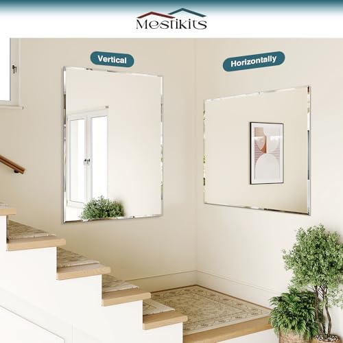 36"x48" Frameless Bathroom Mirror, Beveled Bathroom Vanity Mirror - Image 5