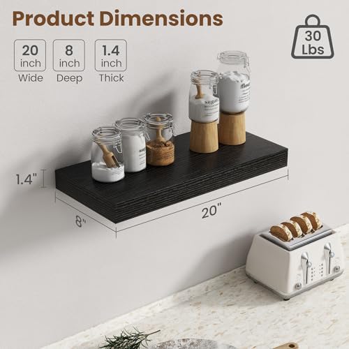 20 Inch Floating shelves for Wall, 8 Inch Deep, Invisible Brackets - Image 3