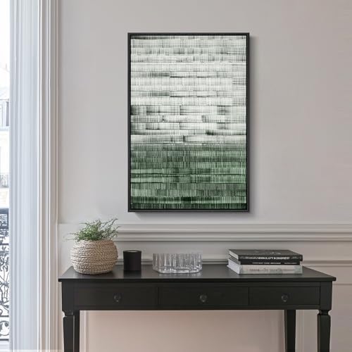 Framed Dark Sage Green Modern Abstract Wall Art, 1 Piece 24x36 In - Image 4