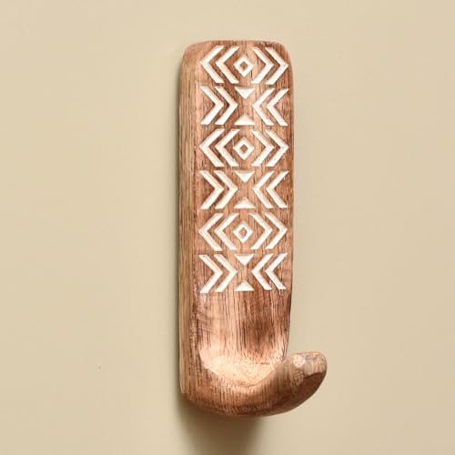 Indian Shelf 6 Piece Wooden Adhesive Wall Hooks by IndianShelf