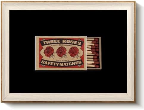 VIYYIEA Vintage Framed Rose Matchbox Wall Art by VIYYIEAART