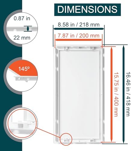 8" x 16" White ABS Plastic Plumbing Access Panel - Image 2