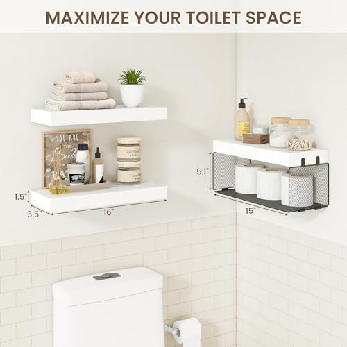 Acovy 16in Bathroom Floating Shelves - Image 3