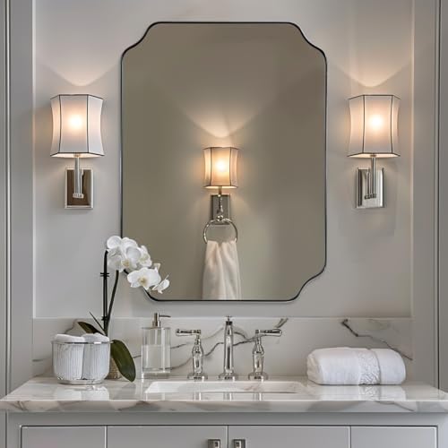 ANDY STAR Chrome Bathroom Mirror, 24x32 Inch Polished Chrome Rectangle Mirror by ANDYSTAR