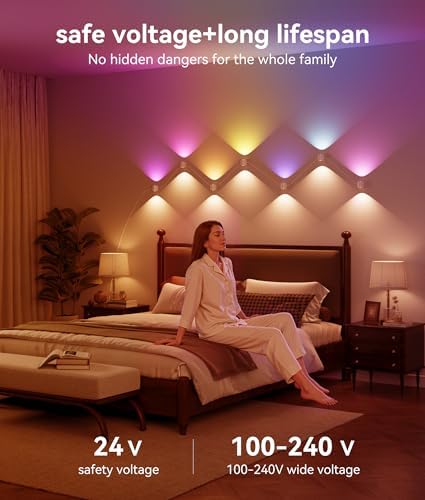 Smart Wall Lights, RGB Wall Sconces - Image 5