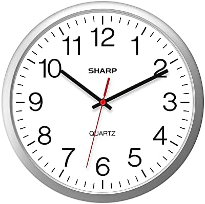Sharp 14-Inch Battery Wall Clock, Silent Non-Ticking by SHARP
