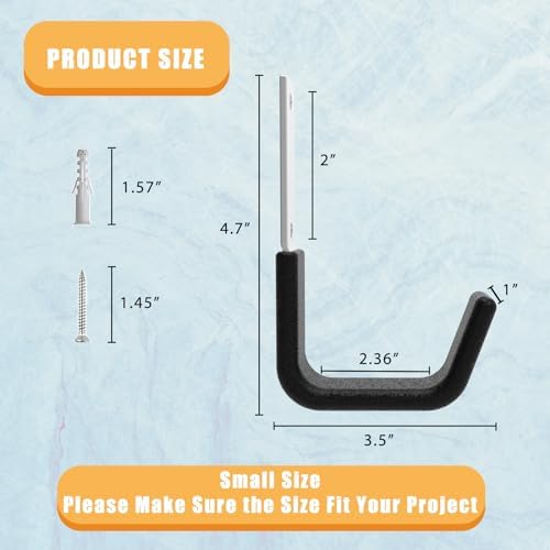 Heavy Duty Garage Utility Hooks, Wall Mount Ladder Hangers - Image 2