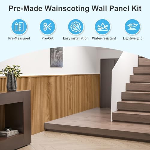 Art3d 79.3 x 40.7 Inch Beaded Wainscoting Wall Panel, 22.38 sq.ft - Image 4