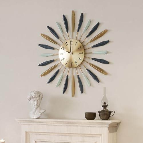 Cuspin Large Wall Clock Mid Century Modern Colorful Starburst Clock 28Inch - Image 2