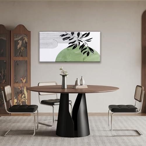 TAIJXAGSG Abstract Boho Green Wall Art Modern Canvas Art Wall Decor Artwork - Image 4