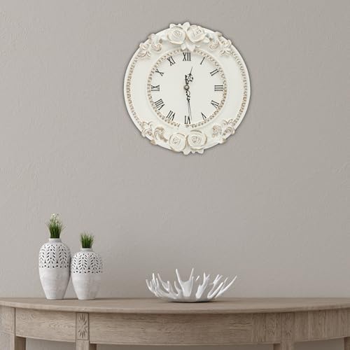 Silent Wall Clock, Battery Operated Large Easy Read Round White Dial - Image 3