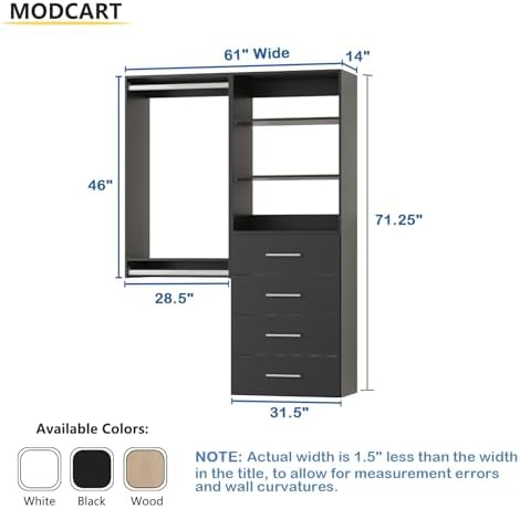 Modular Closet System, Wood Tower Closet Storage - Image 2