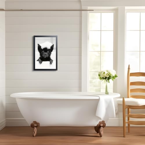 Funny Bat Bathroom Wall Art, Gothic Farmhouse Bat Wall Decor Painting, Humorous - Image 5