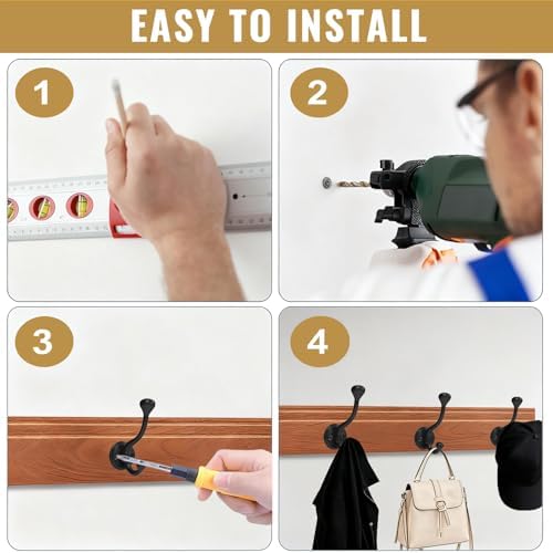 10 Pack wall Hooks for Hanging, Heavy Duty Coat Hook wall Mount, Apply to - Image 7