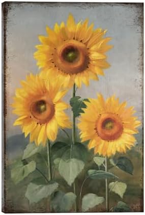 Sunflower Canvas Wall Art Decor: Rustic Bathroom Bedroom Floral Pictures by YPY