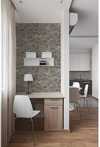 RoomMates Gray and Almond Weathered Stone Peel and Stick Wallpaper - Image 2