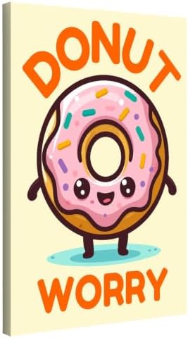 InkFlow Posters Donut Worry Canvas Poster by InkFlowPosters
