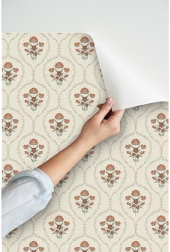 Spoonflower Farmhouse Floral Peel and Stick Wallpaper - Image 3