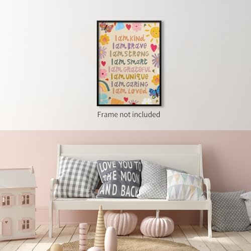 GO-SANTNN Kids Positive Quotes Wall Art Fashion Colorful Floral Affirmation - Image 5