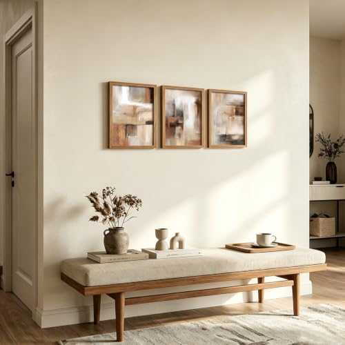LYYGLYY 3Pcs Wood Framed Abstract Brown Canvas Wall Art 12x16 Inches - Image 4