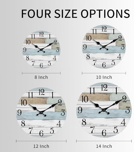 KECYET 10 Inch Wall Clock Battery Operated Silent Non Ticking Nautical - Image 2