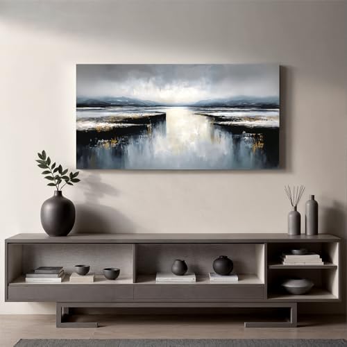I@U Modern Black And Gold Wall Art Decor Abstract Artwork - Image 2