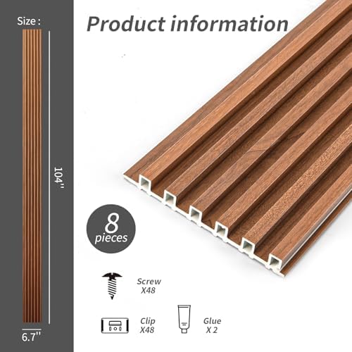 Art3dwallpanels Wood Panels for Wall, 8 Pack Thick Slat Panel - Image 3